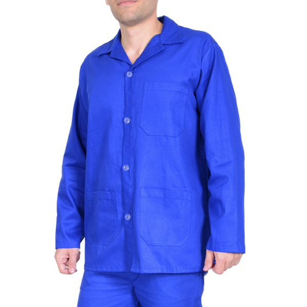 Camisa de brim Uniforme 100% algodão Manga longa - AZUL