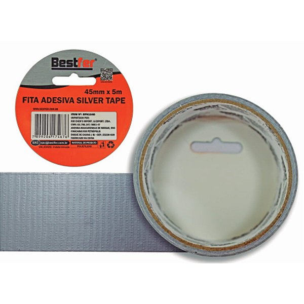 FITA ADESIVA SILVER TAPE 45 MM X 5 M