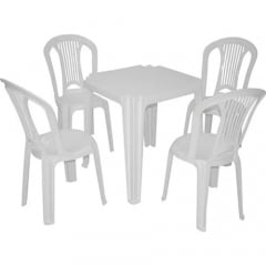 CONJUNTO MESA E CADEIRA SEM BRAÇO DE PLÁSTICO
