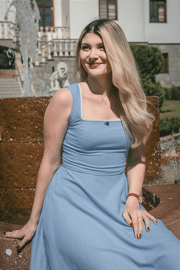 Vestido Celine Azul Celeste