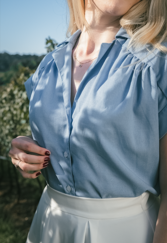 Camisa Audrey Azul Celeste