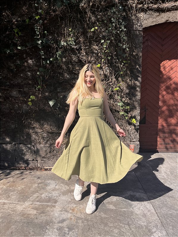 Vestido Celine Verde Musgo