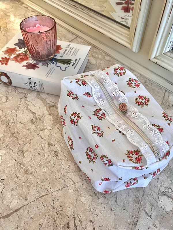 Necessaire Vintage Floral Rosé