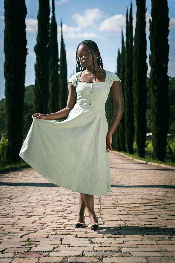 Vestido Grace Verde Chá