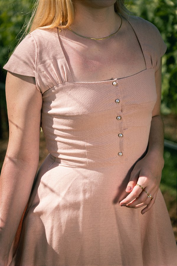 Vestido Grace Rosa Chá