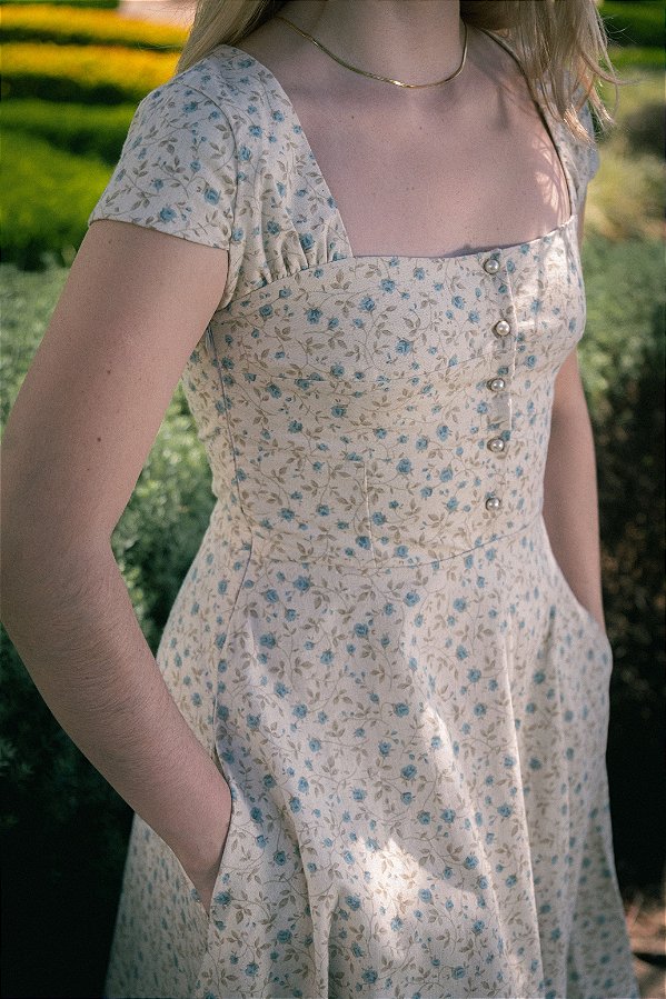 Vestido Grace Floral Azul