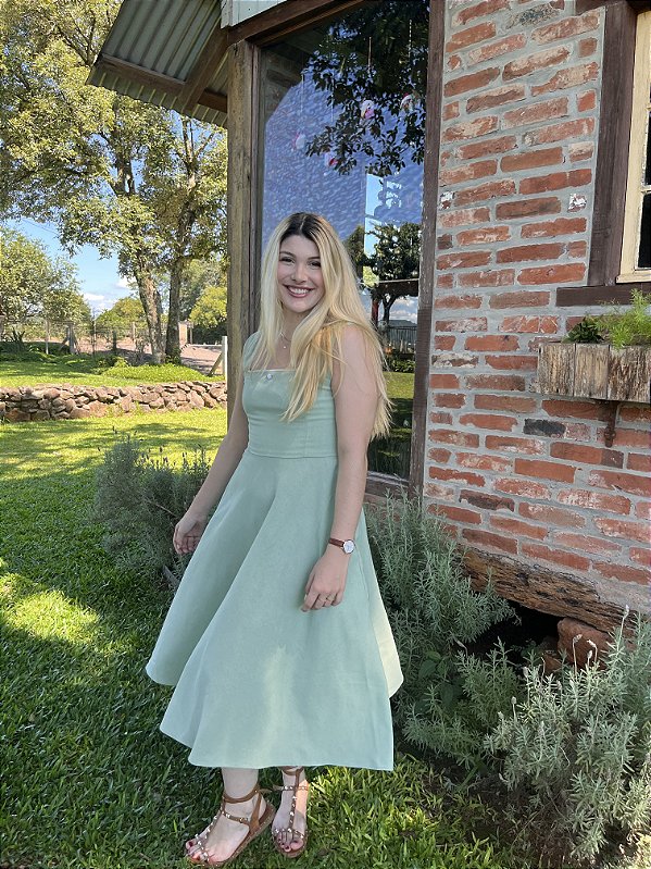 Vestido Celine Verde Chá
