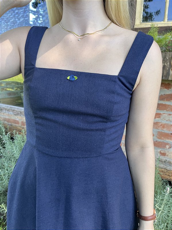 Vestido Celine Azul Marinho