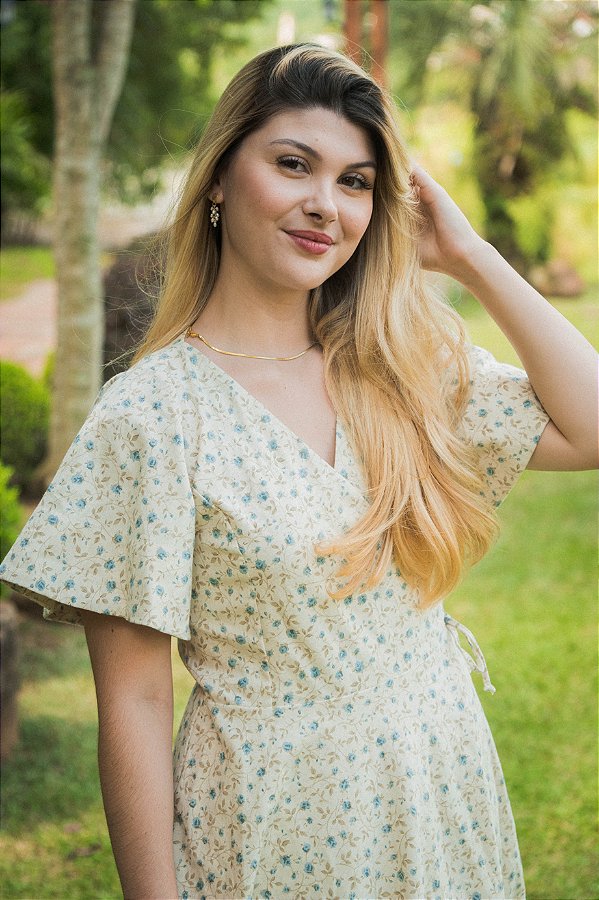 Vestido Toscana Floral Azul