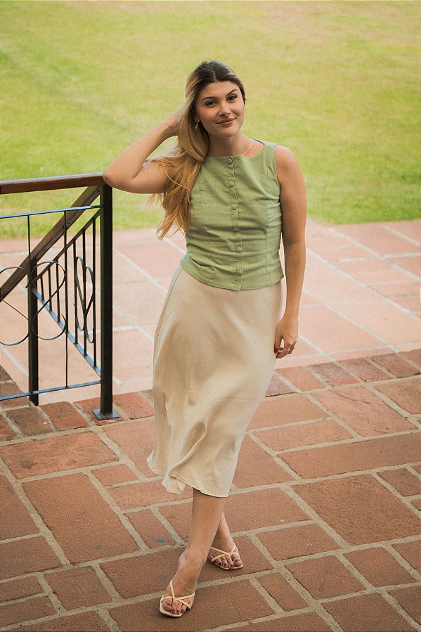 Blusa Cecília Verde Chá