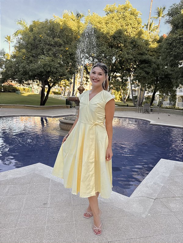 Vestido Toscana Amarelo Manteiga
