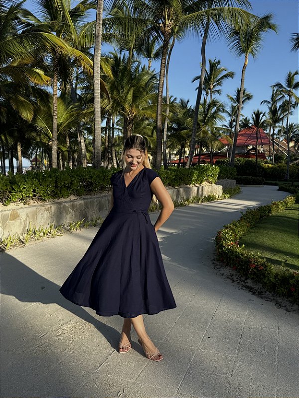 Vestido Toscana Azul Marinho