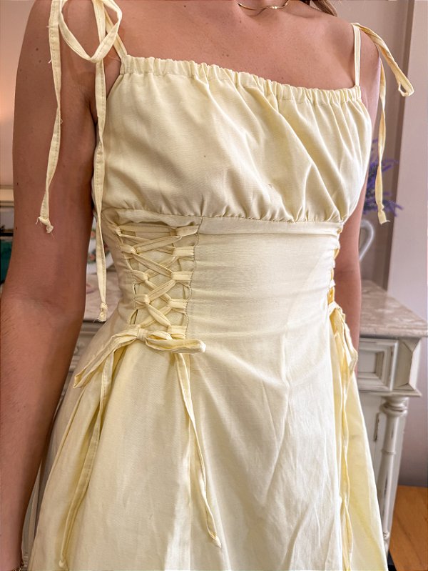 Vestido Serena Amarelo Manteiga
