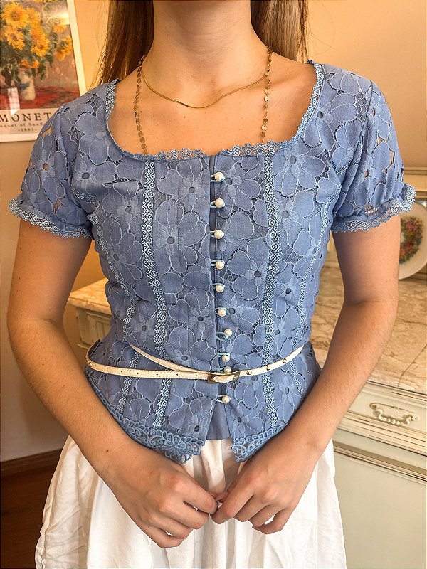 Blusa Beatriz Azul Celeste
