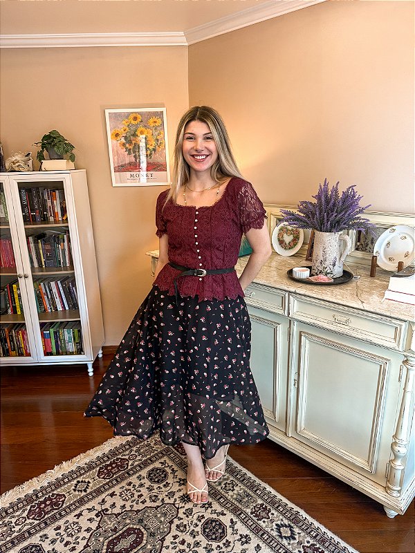 Blusa Beatriz Cherry