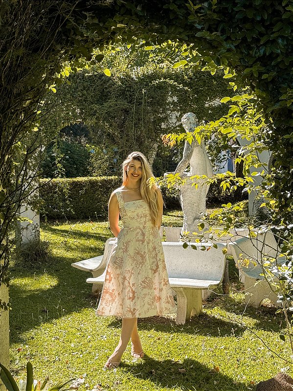 Vestido Celine Toile de Jouy Rosé