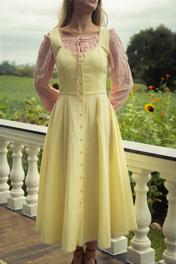 Vestido Refúgio Amarelo Manteiga