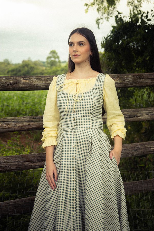 Vestido Refúgio Vichy Jeans