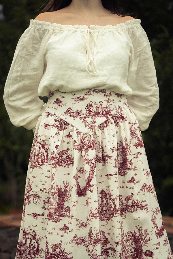 Saia Doce Lembrança Toile Cherry