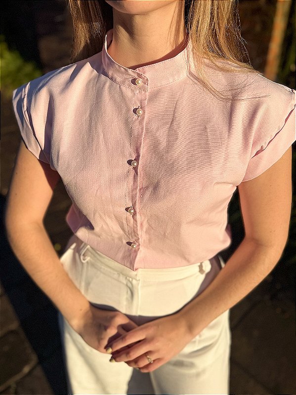 Camisa Pérola Rosa Bebê