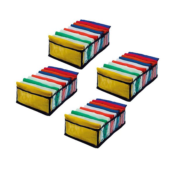 Colmeia Organizadora Para Camisetas - Preta 4 Peças