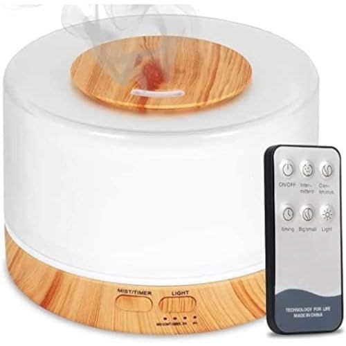 Difusor De Aromas E Umidificador Ultrassônico Purificador 500ml Bivolt Lampada Colorida Com Controle Remoto - Madeira Cl