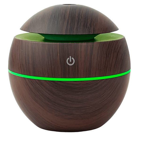 Difusor de Aromas Elétrico Ultrassônico 7 Cores Aromaterapia (Madeira Escura)