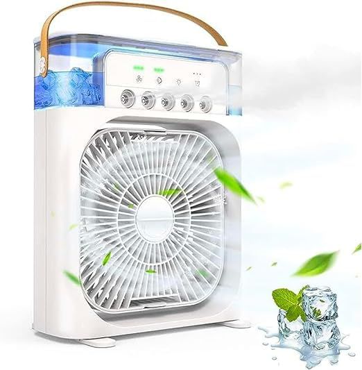 Ventilador Umidificador e Refrigerador de Ar Portátil Usb C/3 Velocidades Mini Ar Condicionado Umidificador Climatizador