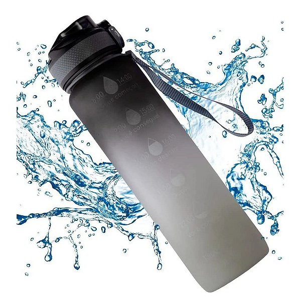 Garrafa Squeeze De Água para Academia 1L Fitness TIE DYE (Preto)