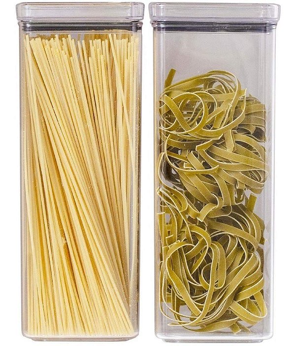 Kit 2 Pote Hermético Tampa Acrílico Porta Mantimento Arroz 2,2 L