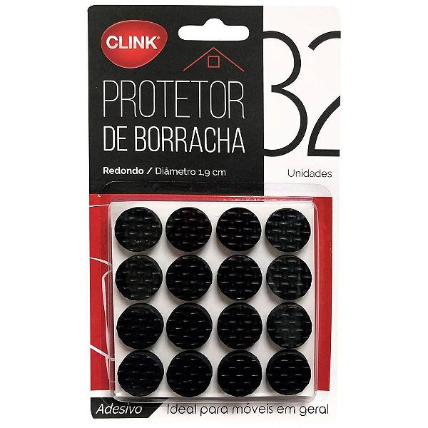 Kit 32 Unidades Protetores Círculo Pé Moveis Cadeira Borracha Piso Resistente Porta Proteção Redondo