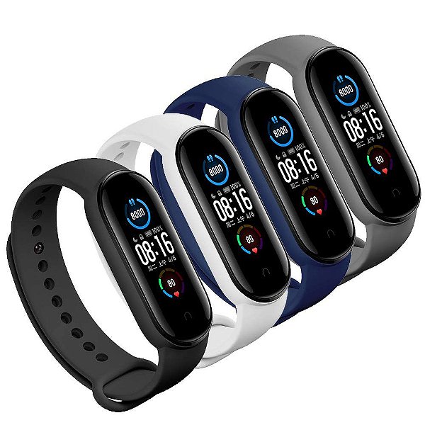 Kit com 4 Pulseiras para Mi Band 5 - Pinos de Metal