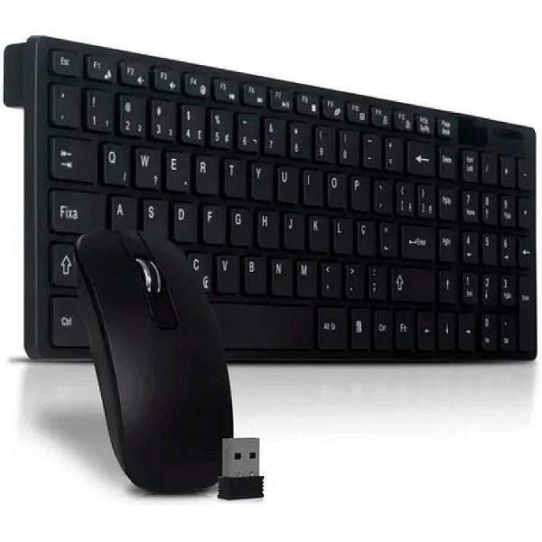 Kit Teclado E Mouse Sem Fio Confortável Ótimo Para Home Office Computador Pc Notebook Português Abnt 2 Usb