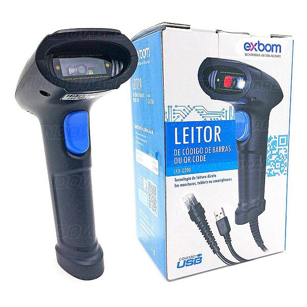 Leitor de Código de Barras e QR Code com Leitura Direto na Tela em Monitor Tablet Celular Com Fio USB 1.8 metros Exbom L