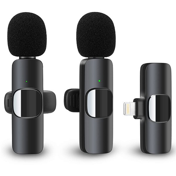Microfone de Lapela Sem Fio para iPhone iPad, Microfone Sem Fio Plug-Play para Gravação