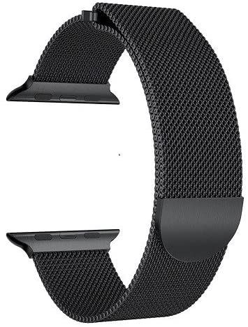 Pulseira Aço Milanese compatível com Apple Watch 38-40mm (PRETO)