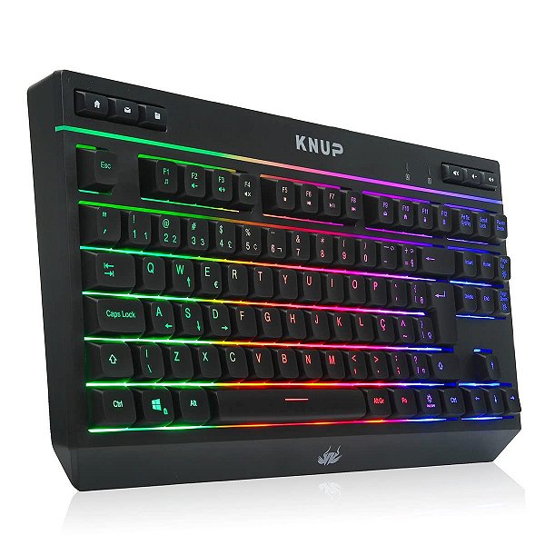 Teclado Semi Mecânico TKL Gamer Led Rgb Multimídia Anti Ghosting Abnt2 Usb para Computador Pc Notebook Mac