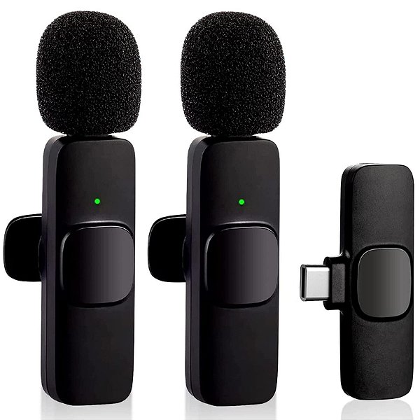 Microphone for Type-C Phone, Plug-Play Wireless Mic with 2 Microphone for USB-C Android Phone Video Re