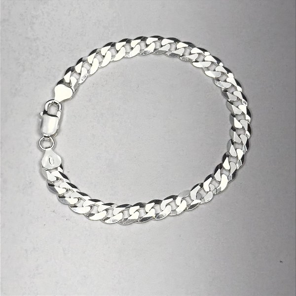 Pulseira grumet 21cm x 8mm - prata 925