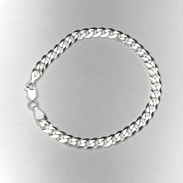 Pulseira grumet 21cm x 6mm - prata 925