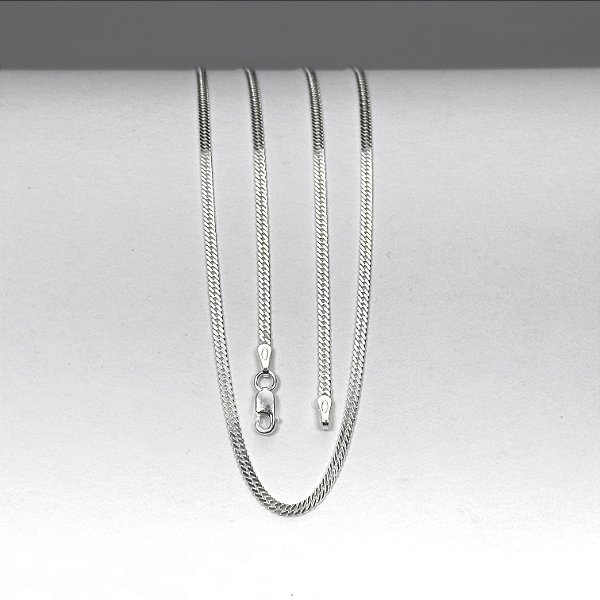 Corrente elo duplo 70cm x 2mm - prata 925