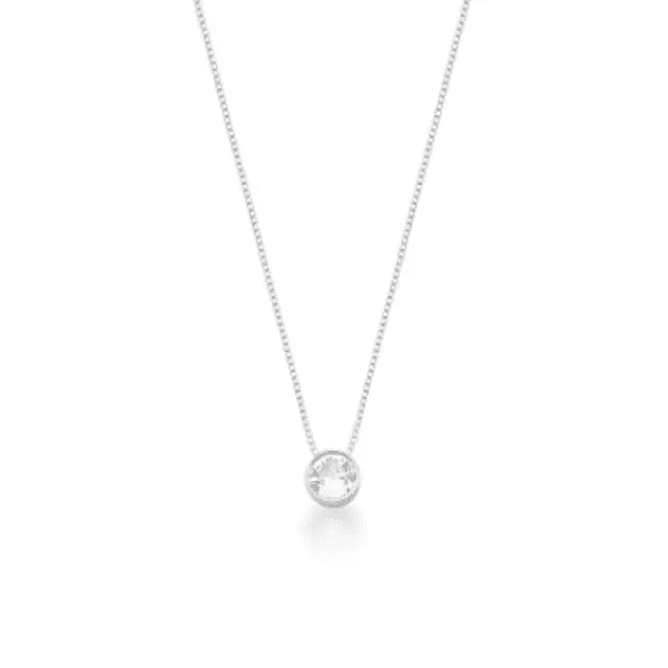 Colar de prata 925 ponto de luz redondo vazado