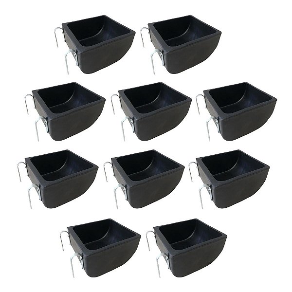 Kit 10 Comedouro 10 Litros Cocho Animal Saleiro com Suporte