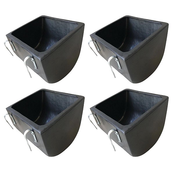 Kit 4 Comedouro 25 Litros Cocho Ração Cavalo Vaca Bezerro