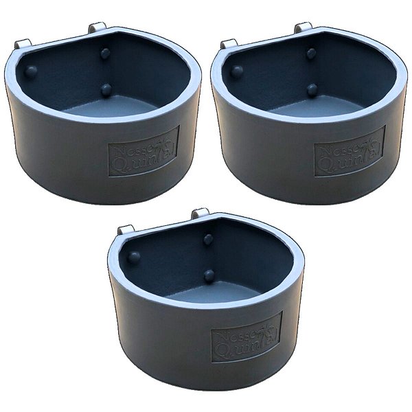 Kit 3 Cocho Comedouro Cavalo Bezerro Ovelha Pet 8 Litros