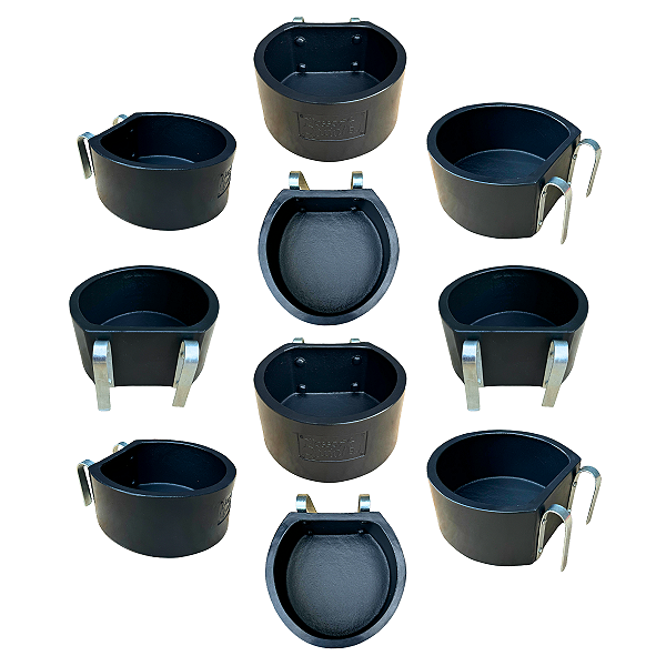 Kit 10 Cocho Cavalo 8L Bebedouro Comedouro Suporte Baia