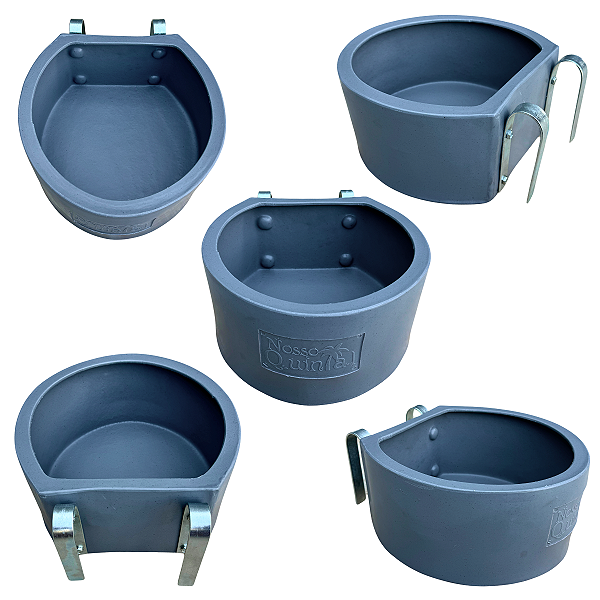 Kit 5 Cocho Comedouro 8 Litros Bebedouro Suporte Cerca Baia