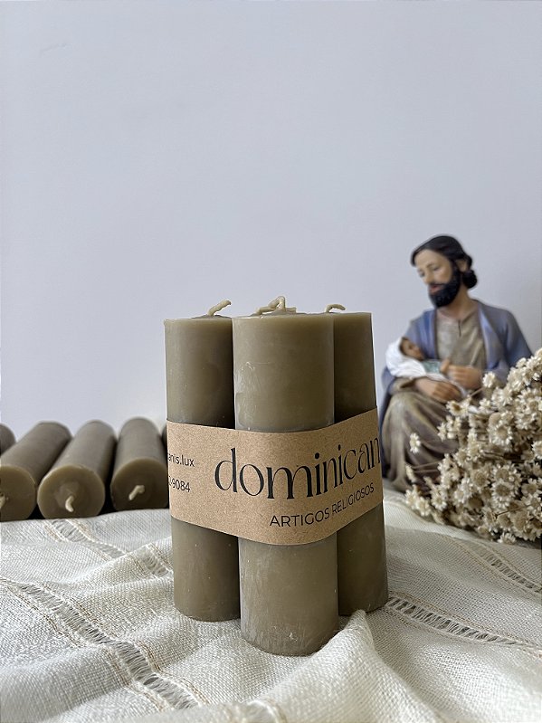 Kit c/ 4 un. - Vela de Cera de Abelha Maciça 17,0cm x 4,0cm