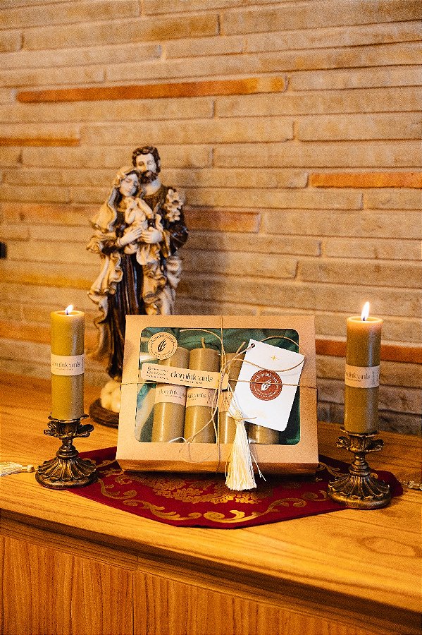 Kit c/ 4 un. - Vela de Cera de Abelha Maciça 12cm x 4cm