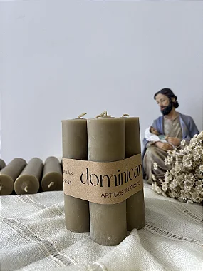 Kit c/ 4 un. - Vela de Cera de Abelha Maciça 12,0cm x 4,0cm